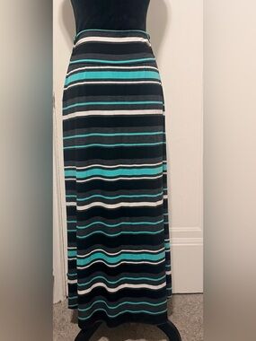 Merona Striped Stretchy Knit Maxi Skirt Womens Size S